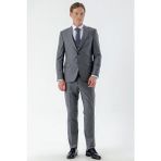 Morven Erkek Gri Brodway Slim Fit Yelekli Takım Elbise - 6 Drop - 56