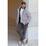 Morven Erkek Gri Polyester Çıtçıtlı Kapüşonlu Mont
