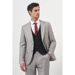 Morven Erkek Gri Trend Yelekli Kombinli Slim Fit Sivri Yaka Takım Elbise - 54 - 6 Drop