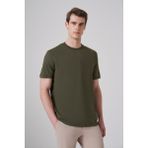 Morven Erkek Haki Basic Bisiklet Yaka Dynamic Fit Pamuk T-Shirt - XL