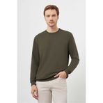 Morven Erkek Haki Basic Bisiklet Yaka Sweat-shirt