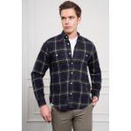 Morven Erkek Haki Regular Fit Desenli Oduncu Gömlek - 3XL