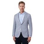Morven Erkek İndigo Örme Slim Fit Mono Yaka Ceket