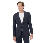 Morven Erkek İndigo Poliviskon Trend Çizgili Slim Fit Mono Yaka Takım Elbise