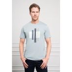 Morven Erkek Indigo Trend Bisiklet Yaka Dinamik Fit Pamuk T-Shirt - İndigo