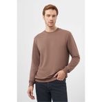 Morven Erkek KAHVE Basic Bisiklet Yaka Sweat-Shirt