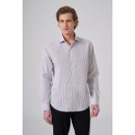 Morven Erkek Kahve Pamuk Trend Dynamic Fit Italyan Yaka Gömlek - Kahverengi - 2XL
