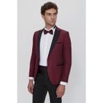 Morven Erkek Koyu Bordo Bolonya Ceremonia Damatlık Smokin - 52 - 6 Drop