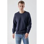 Morven Erkek Lacivert Basic Bisiklet Yaka Sweat-shirt