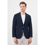 Morven Erkek Lacivert Dokuma Slim Fit Torba Cep Mono Yaka Spor Ceket - 48 - 6 Drop