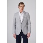 Morven Erkek Lacivert Keten Trend Desenli Slim Fit Mono Yaka Ceket - 50 - 6 Drop