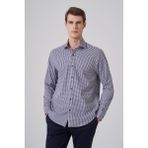 Morven Erkek Lacivert Pamuk Trend Dynamic Fit Italyan Yaka Gömlek - 2XL
