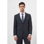 Morven Erkek Lacivert Poliviskon Basic Jakar Desen Slim Fit Sivri Yaka Takım Elbise - 48 - 6 Drop