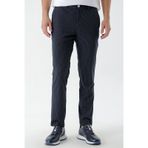 Morven Erkek Lacivert Poliviskon Trend Çizgili Slim Fit Classic Pantolon