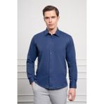 Morven Erkek Lacivert Slim Fit Dar Kesim Sert Spor Yaka Gömlek