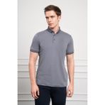 Morven Erkek Lacivert Trend Merserize Düz Düğmeli Yaka Dynamic Fit T-Shirt - 2XL