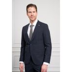 Morven Erkek Lacivert Yünlü Slim Fit Sivri Yaka Takım Elbise - 46 - 6 Drop