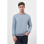 Morven Erkek Mavi Basic Bisiklet Yaka Sweat-Shirt