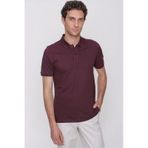 Morven Erkek Mürdüm Basic Polo Yaka Dynamic Fit T-shirt