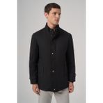 Morven Erkek Siyah Aston Çıtçıtlı Yan Cepli Dynamic Fit Rahat Kesim Mont - 2XL