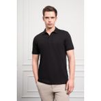 Morven Erkek Siyah Basic Polo Yaka Dynamic Fit T-Shirt - XL