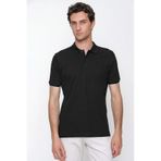 Morven Erkek Siyah Basic Polo Yaka Dynamic Fit T-shirt