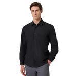 Morven Erkek Siyah Basic Regular Fit Sert Yaka Gömlek