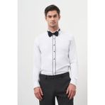 Morven Erkek Siyah Biyeli Slim Fit Ata Yaka Gömlek - XS