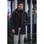 Morven Erkek Siyah Flora Çıtçıtlı Kapüşonlu Dynamic Fit Rahat Kesim Mont