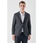 Morven Erkek Siyah Örme Slim Fit Torba Cep Mono Yaka Spor Ceket