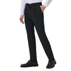 Morven Erkek Siyah Poliviskon Trend Çizgili Slim Fit Jogger Pantolon