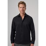 Morven Erkek Siyah Polyester Trend Desenli Dynamic Fit Italyan Yaka Gömlek - XL