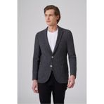 Morven Erkek Siyah Polyester Trend Desenli Slim Fit Ceket