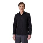 Morven Erkek Siyah Polyester Trend Slim Fit Tam Italyan Yaka Gömlek