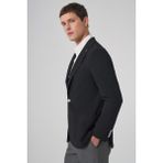 Morven Erkek Siyah Trend Slim Fit Mono Yaka Ceket - 6 Drop - 58