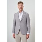 Morven Erkek Vişne Keten Dokuma Slim Fit Mono Yaka Ceket