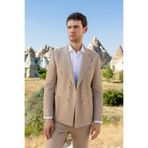 Morven Erkek Vizon Kruvaze Slim Fit Torba Cep Sivri Yaka Spor Ceket