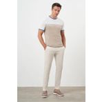 Morven Erkek Yazlık Pileli Slim Fit Chino Pantolon 24YS003006 Taş 50