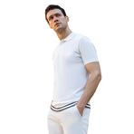 Morven Trend Polo Yaka Dynamic Fit T-Shirt, 2XL, 24YS018030, Ekru, Erkek
