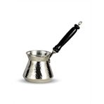 Morya Ahşap Sap Kalın Dövme Nikelli 225 ml Topak Bakır Cezve