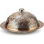 Morya Lüx Tuğra İşlemeli Bakır Sahan Şekerlik -35 cm