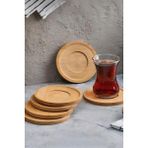 MORYAN 6 Adet Yuvarlak Doğal Bambu Çay Bardağı Altlığı Fincan Altlığı Bambu Bardak Altlığı