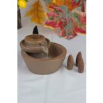 moryconcept Geri Akışlı Tütsülük Buhurdanlık Seramik Tasarımlı & 3 Adet Tunik Tütsü Set Hediye