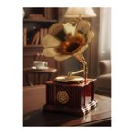 moryconcept Nostaljik Gramofon Müzik Kutusu – Dekoratif ve Şık Tasarım (16x10 cm)