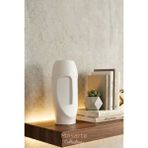 Mosarte Stoneface Series Minimalist Soyut Yüz Vazo / Heykel – Modern Dekoratif Obje - Beyaz