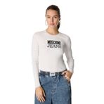 MOSCHINO Baskılı Kazak, M, 5003231521, Beyaz, Kadın