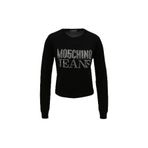 Moschino Jeans Bisiklet Yaka Baskılı Kazak, L, 5003090119, Siyah, Kadın