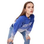 Moschino Jeans Bisiklet Yaka Baskılı Kazak, L, 5003090128, Mavi, Kadın