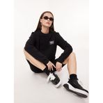 Moschino Jeans Bisiklet Yaka Düz Siyah Kadın Sweatshırt, Siyah, XS