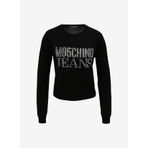 Moschino Jeans Bisiklet Yaka Normal Baskılı Siyah Kazak Kadın A0908